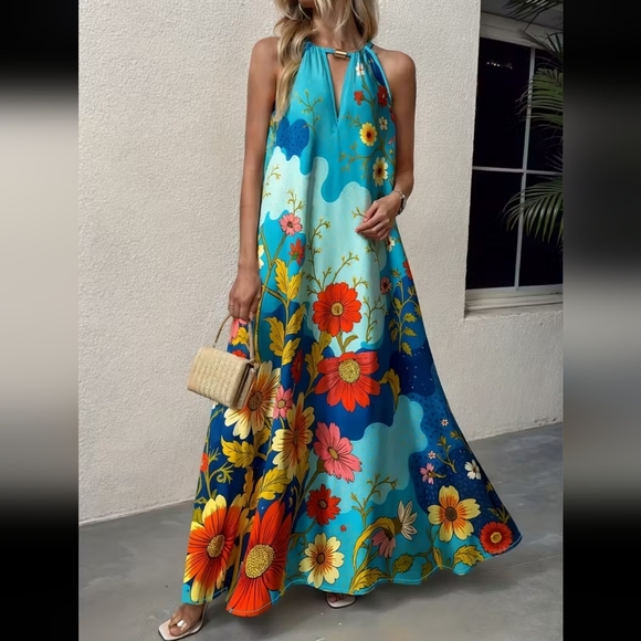Source Unknown Vibrant Floral Maxi Dress - Picture 3 of 7